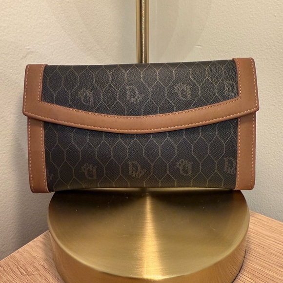 Dior Handbags - 🤎🖤RARE🖤🤎 Dior Black x Brown Monogram Trotter Honeycomb Flap Wallet